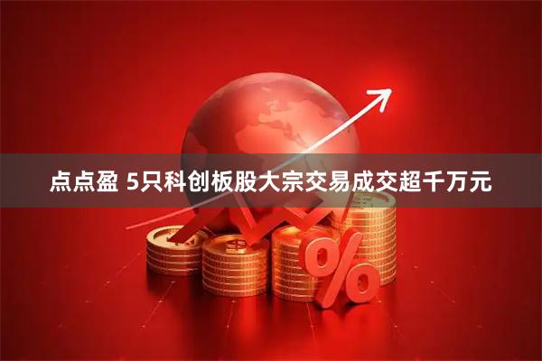 点点盈 5只科创板股大宗交易成交超千万元